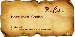 Martinka Csaba névjegykártya